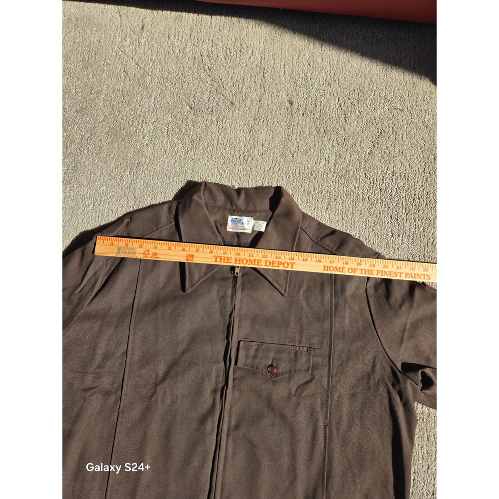 Riverside Mens Brown Work Jacket Full Zip Utility Coat Size 52 6C469 Vintage - Picture 4 of 6